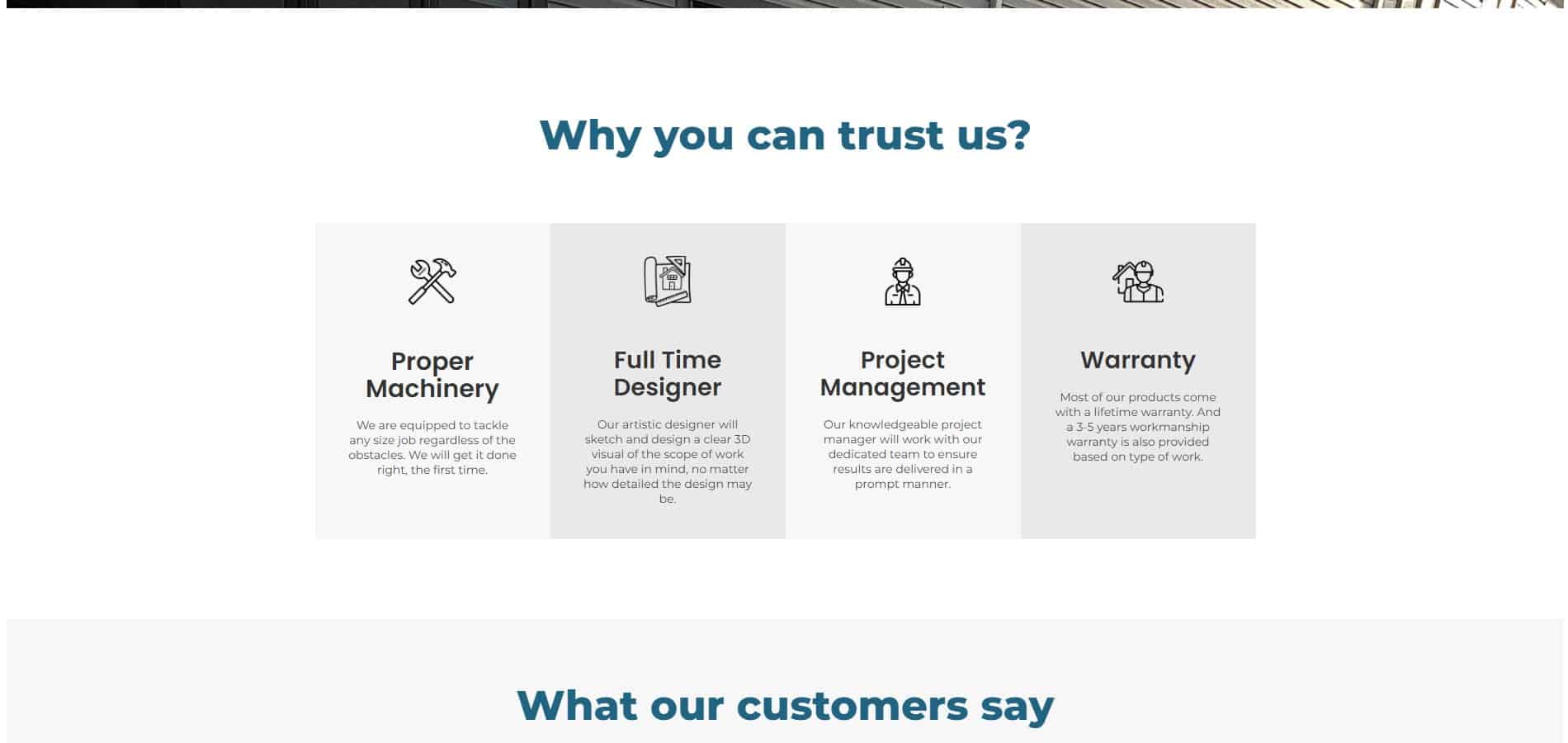 Portfolio | Backyard Pros A website design for a construction company.