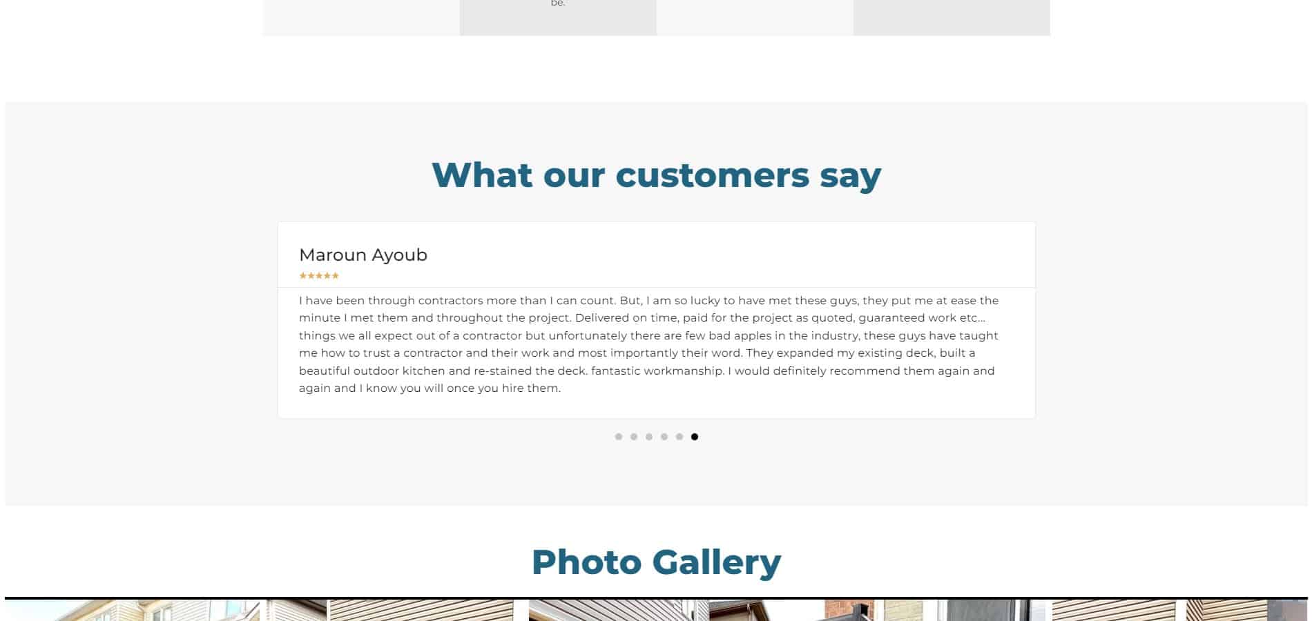 Portfolio | Backyard Pros The homepage of a website for a window company.