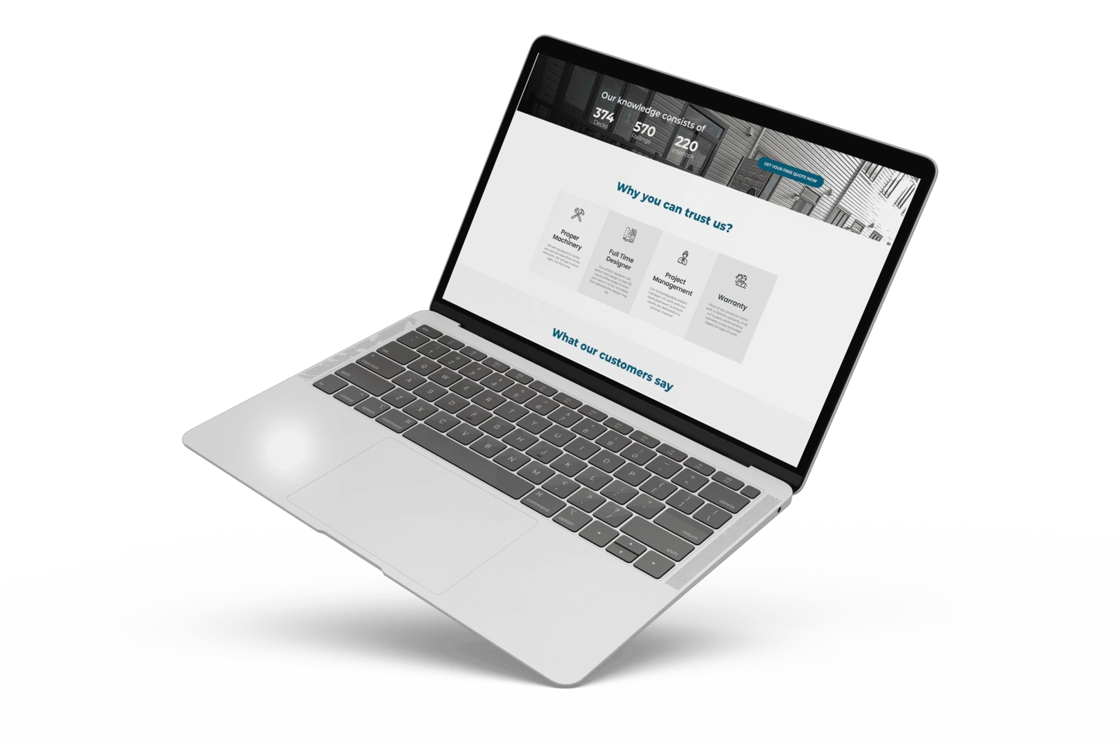 A portfolio website displayed on a laptop computer.