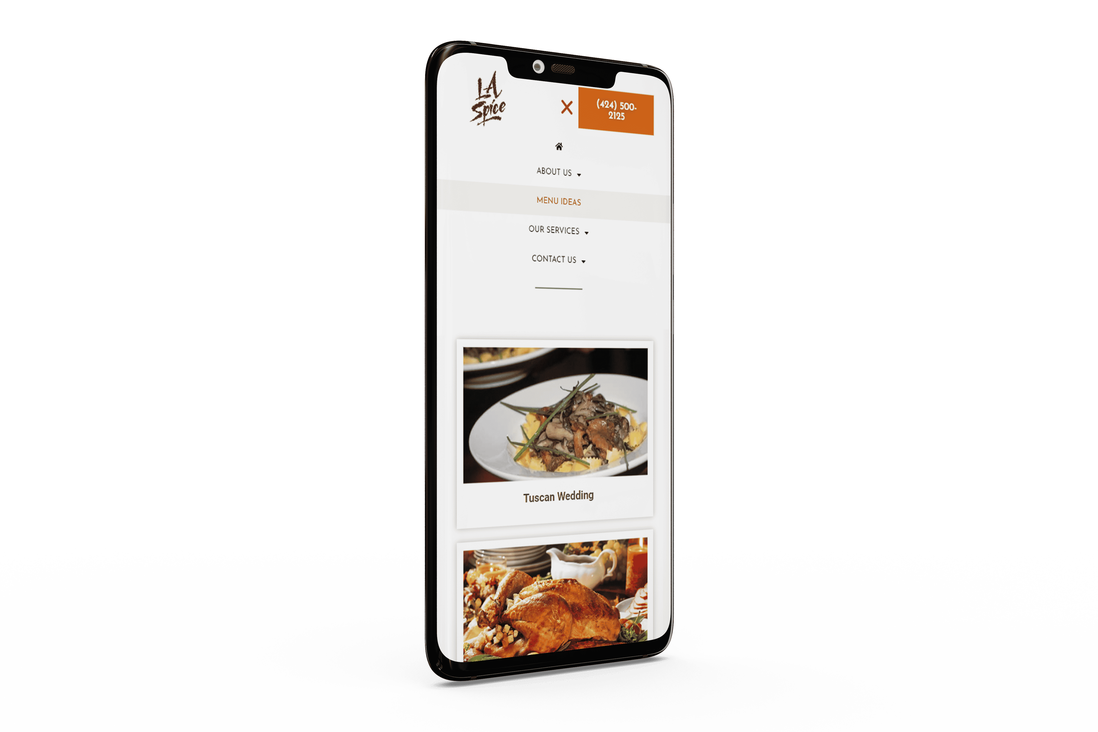 A mobile phone with a menu on it.