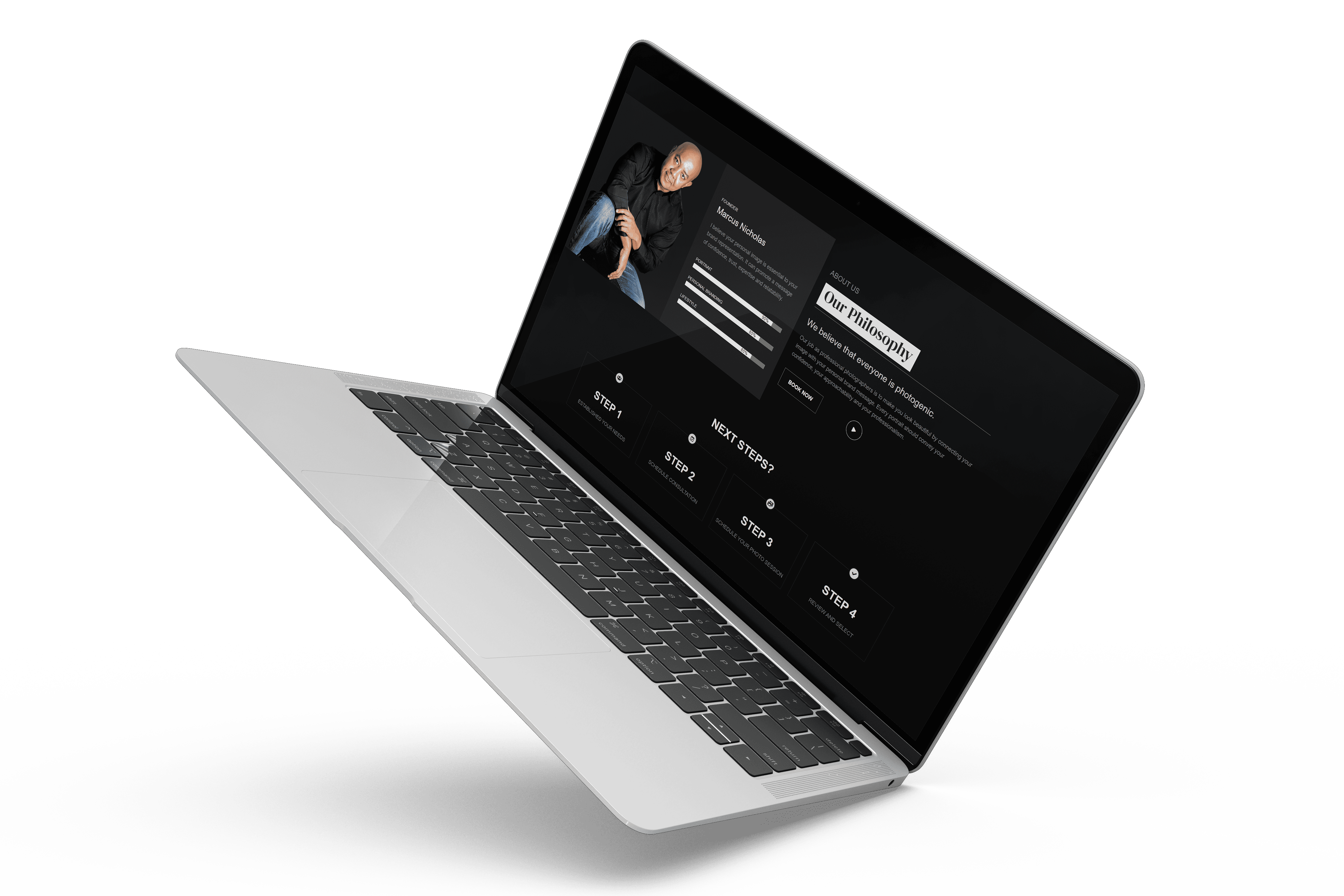 An image of a laptop with a person's face on it.