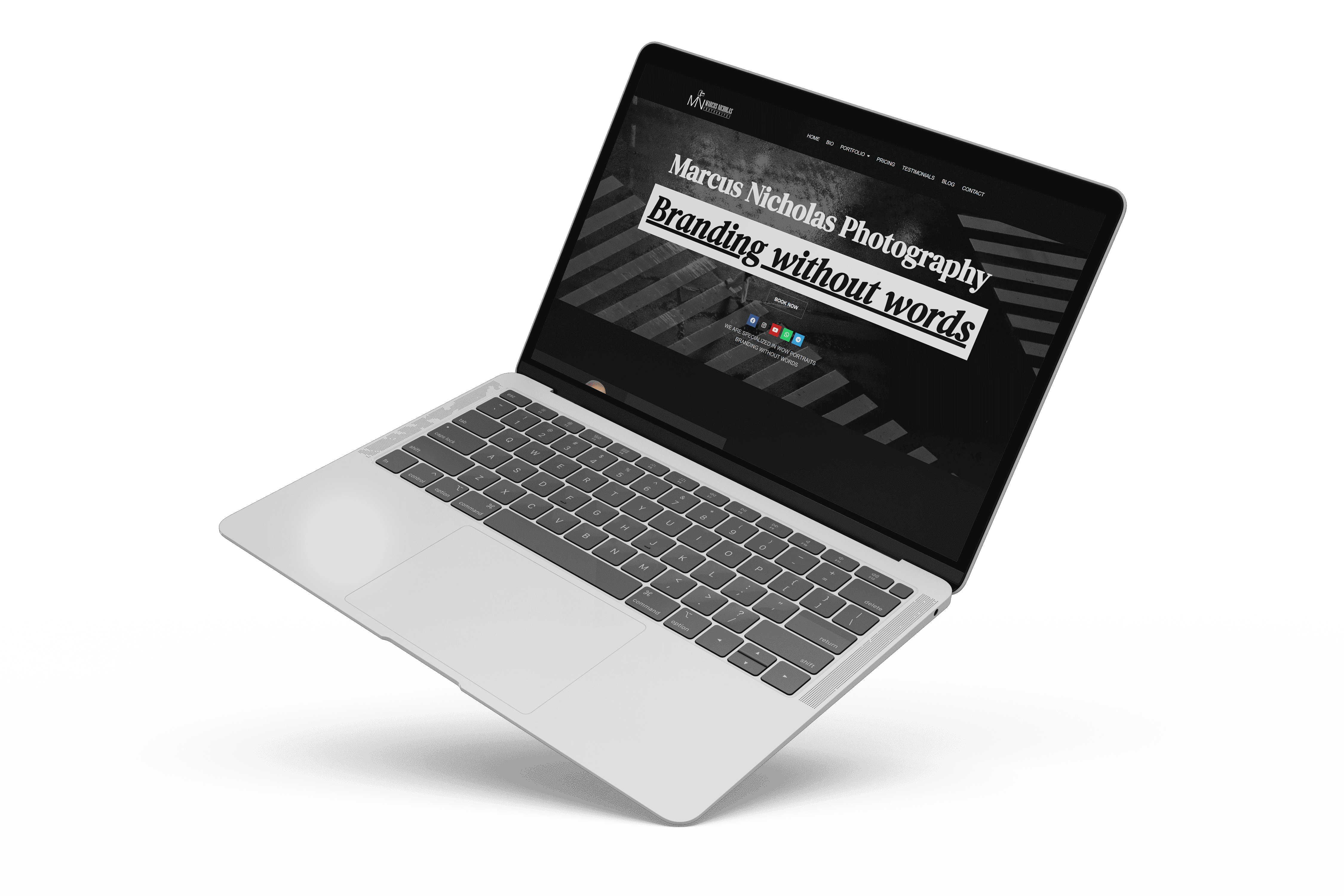 An image of a laptop on a white background.