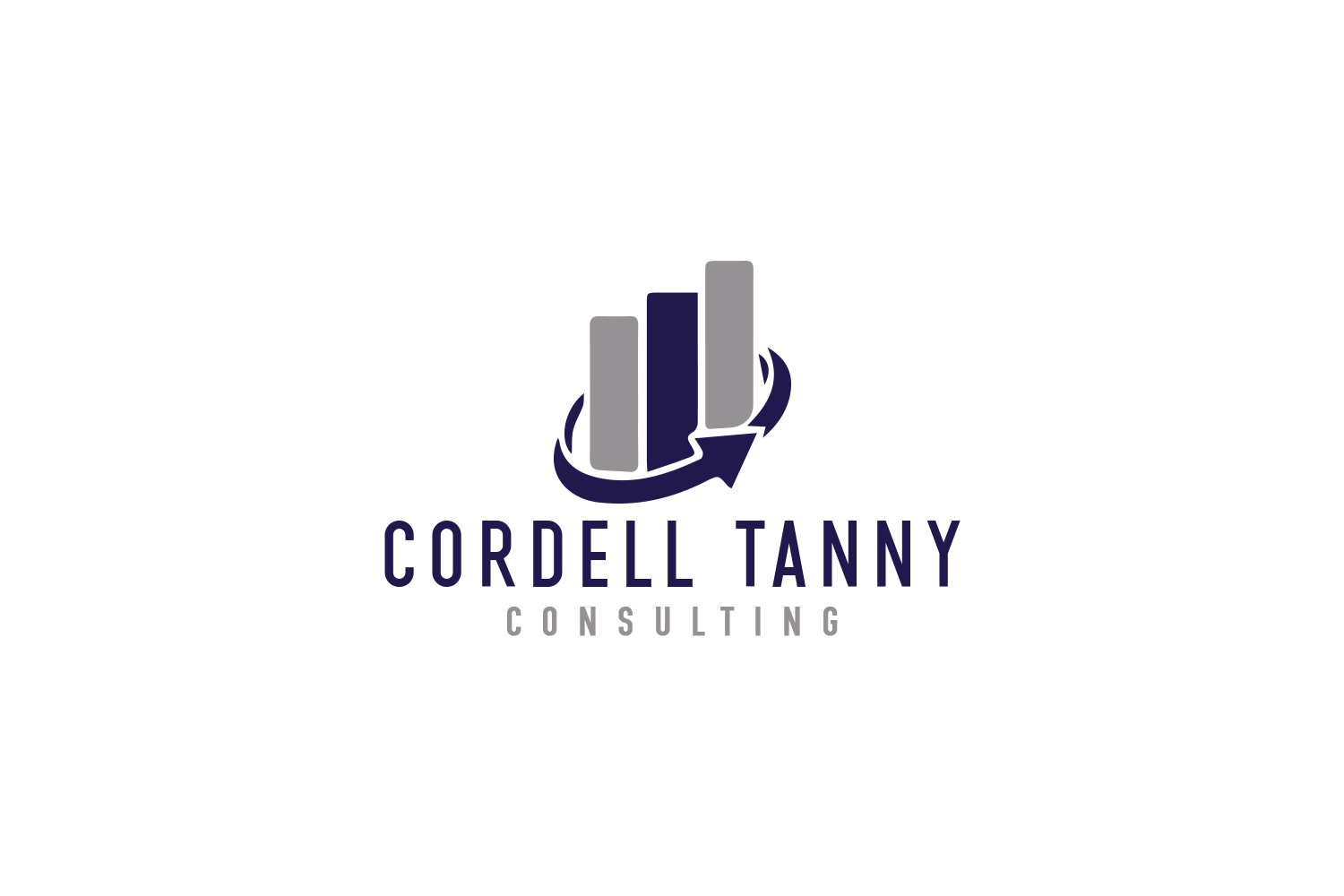 Logo of Cordell Tanny Consulting featuring two vertical bars and a circular arrow, with the company name below, showcasing our innovative branding case study.