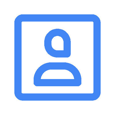 Blue placeholder icon featuring a simplified person silhouette with a circular head and shoulders on a solid blue background, ideal for representing digital marketing service profiles.